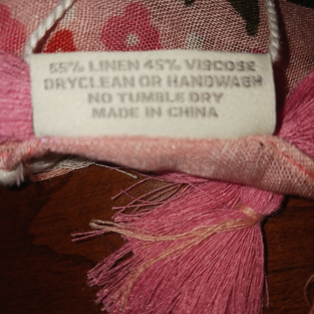 Spartina 449 Linen/viscose Square Tasseled Scarf "Alljoy Landing Pineapple" NWT - Picture 5 of 7